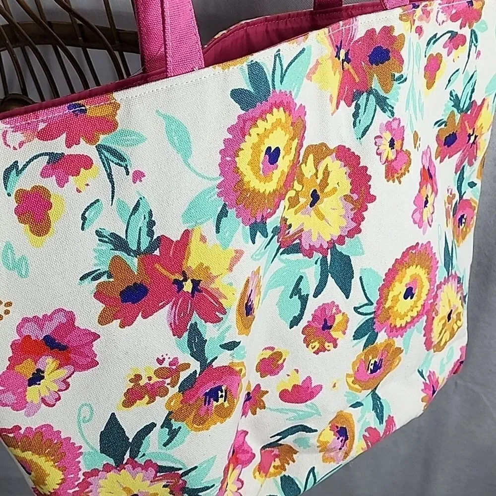 Colorful Floral Tote Bag Roomy